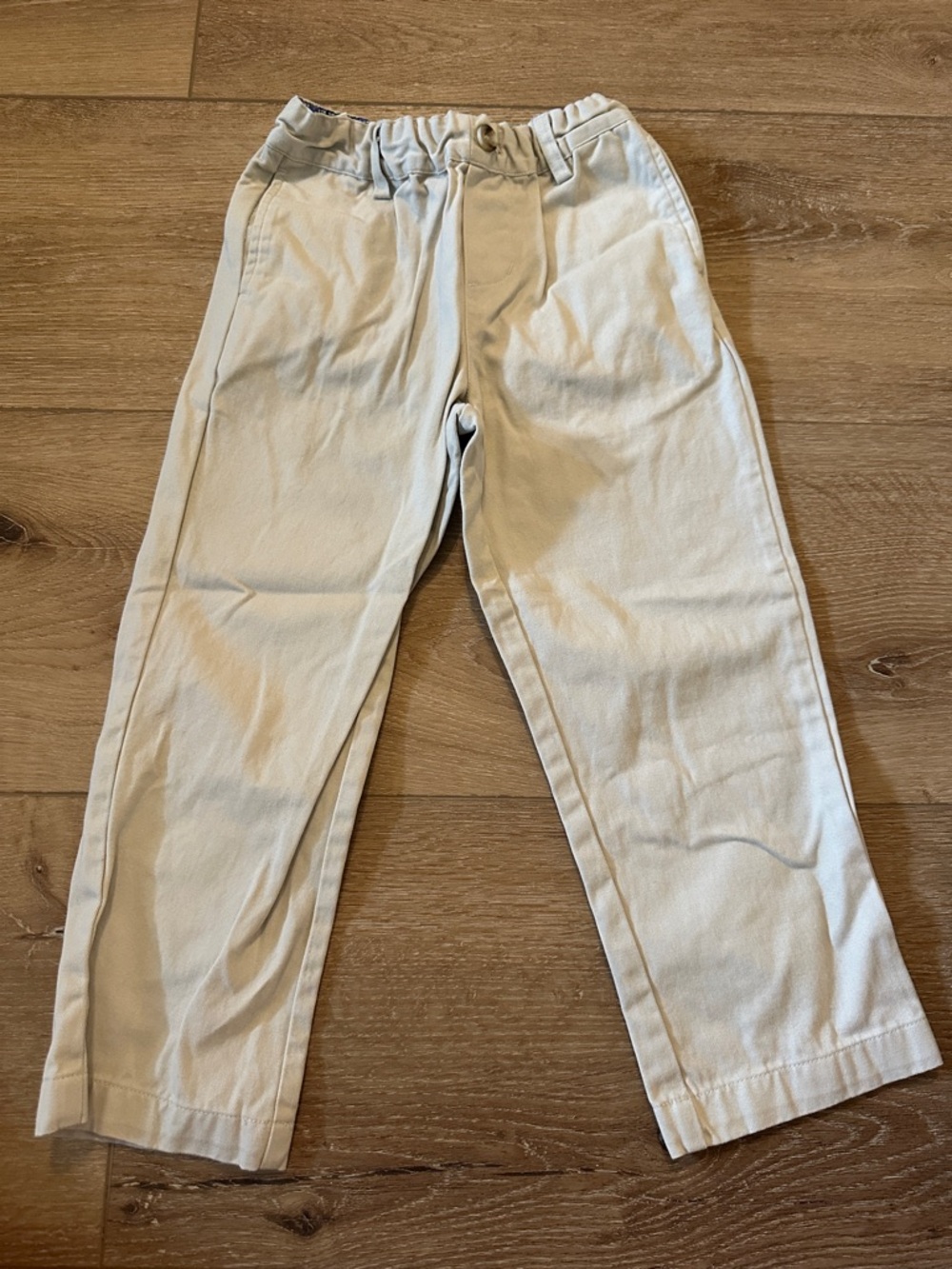 Boys Khaki Elastic-Waist Chino Pants